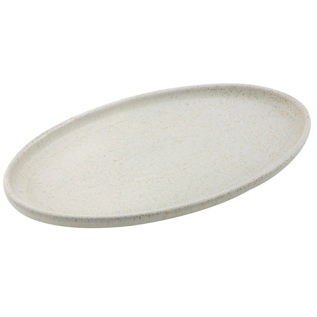 Ladelle Eden Cream Oblong Platter - Elegant Ceramic Serving Dish for Appetizers, Desserts & Entertaining - Perfect for Dinner Parties, Holidays & Special Occasions
