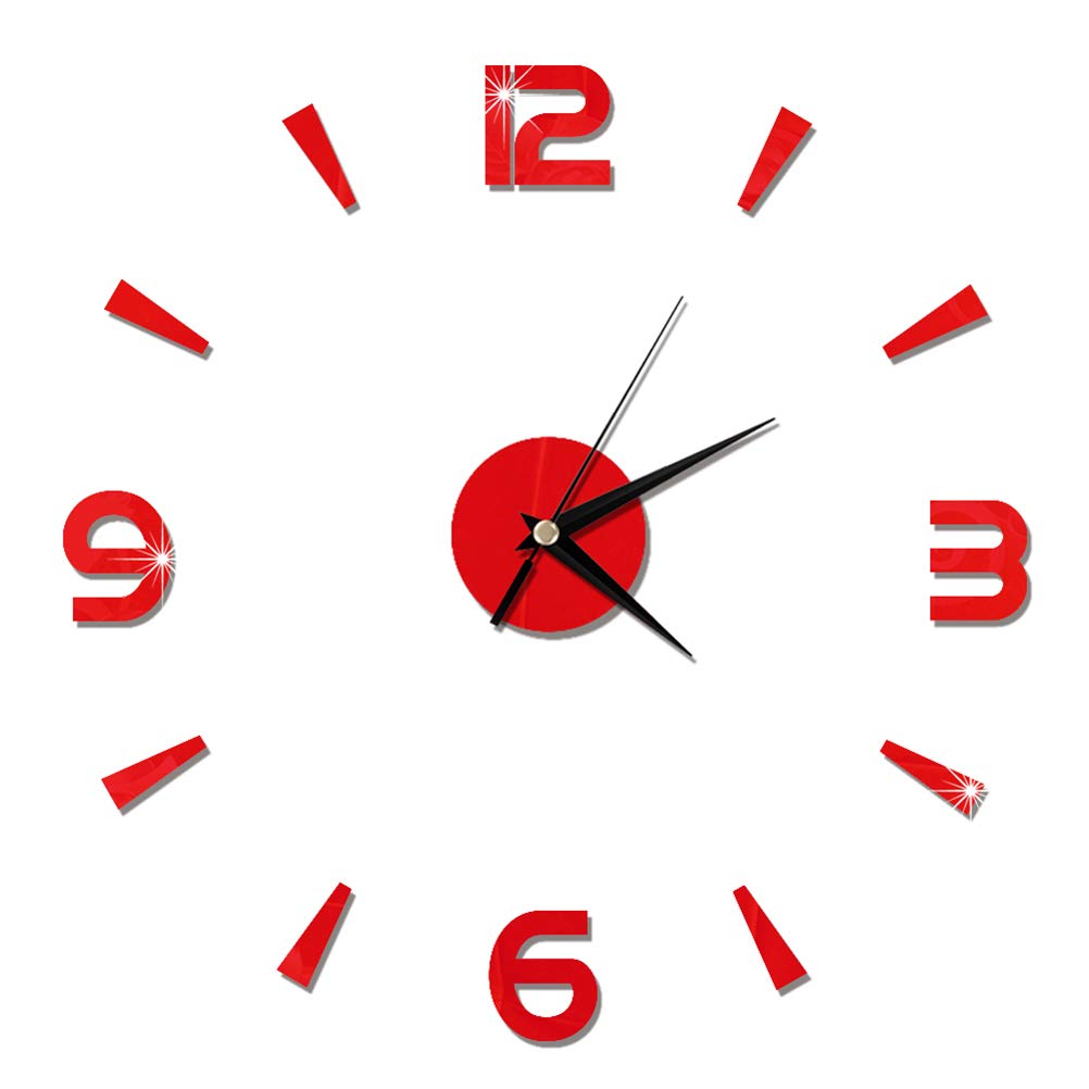 Amosfun 3D DIY Modern Acrylic Arabic Numeral Wall Clock - Battery Not Included - Home Office Living Room Bedroom Decor - Perfect for Wall Art, Housewarming Gifts & Interior Design