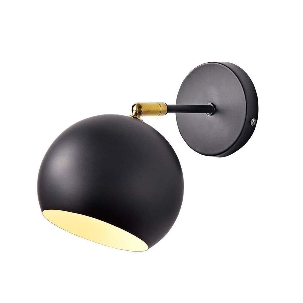 TLYXB Industrial Wall Lamp - Round Rotatable LED Wall Light, Modern Minimalist Design for Cafe, Living Room, Bedroom & Bedside - Black Wall Sconce | Perfect for Ambient Lighting, Reading Nook & Home Decor