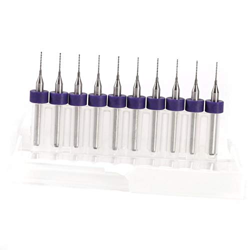 Carbide Micro Drill Bits Set - 10pcs PCB Drill Bits for Circuit Boards, Sculpting & Mold Making (0.5mm) | Precision Tools for Electronics Repair, Jewelry Crafting & DIY Projects