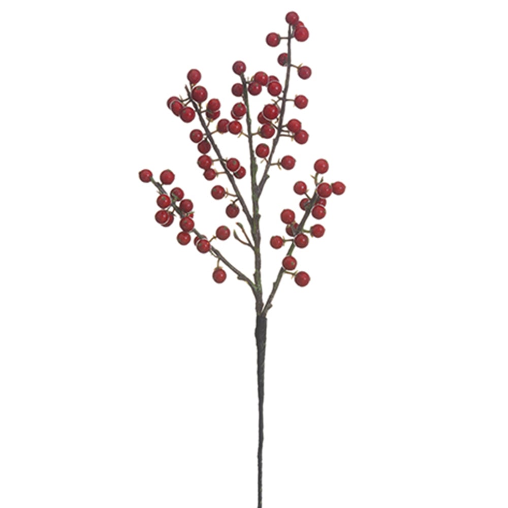 13 Red Artificial Berry Stems - Pack of 12 | Faux Berry Picks for Floral Arrangements, Wedding Decor, and DIY Crafts