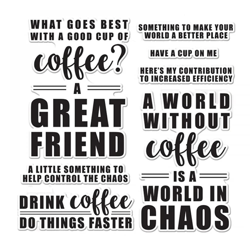 CYFUN DESIGN Coffee Alphabet Stamps Set - Transparent Silicone Letter Stamps for Card Making, Scrapbooking, DIY Crafts - Perfect for Coffee Lovers, Paper Art, Photo Album Decor (Use for Gift Wrapping, Journaling & Home Decor)