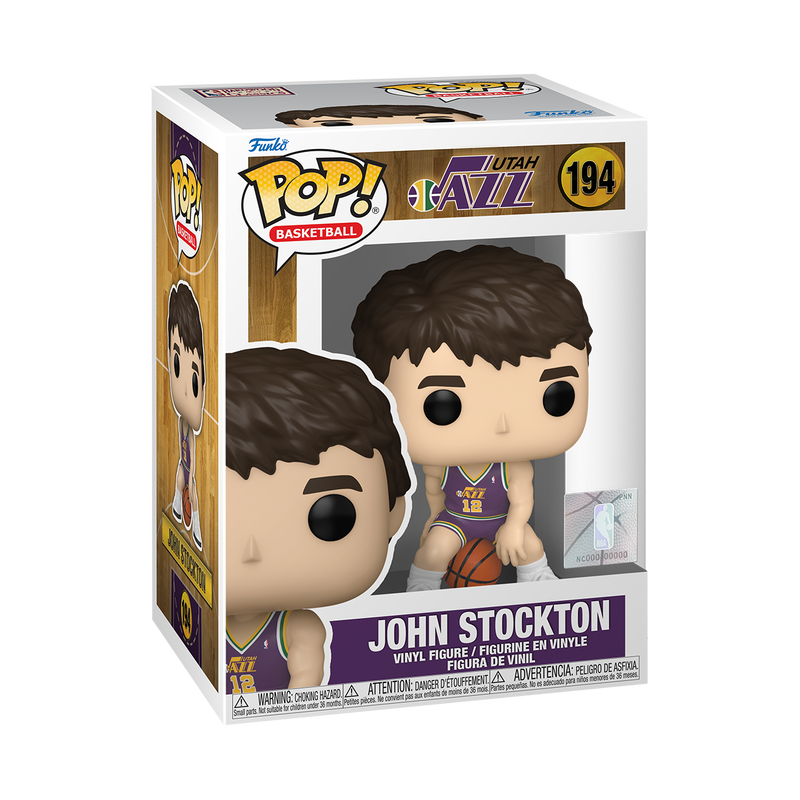 John Stockton Rookie Season Funko Pop Basketball Figure #197 with Protector Case - Perfect for NBA Collectors, Utah Jazz Fans, and Sports Memorabilia Displays