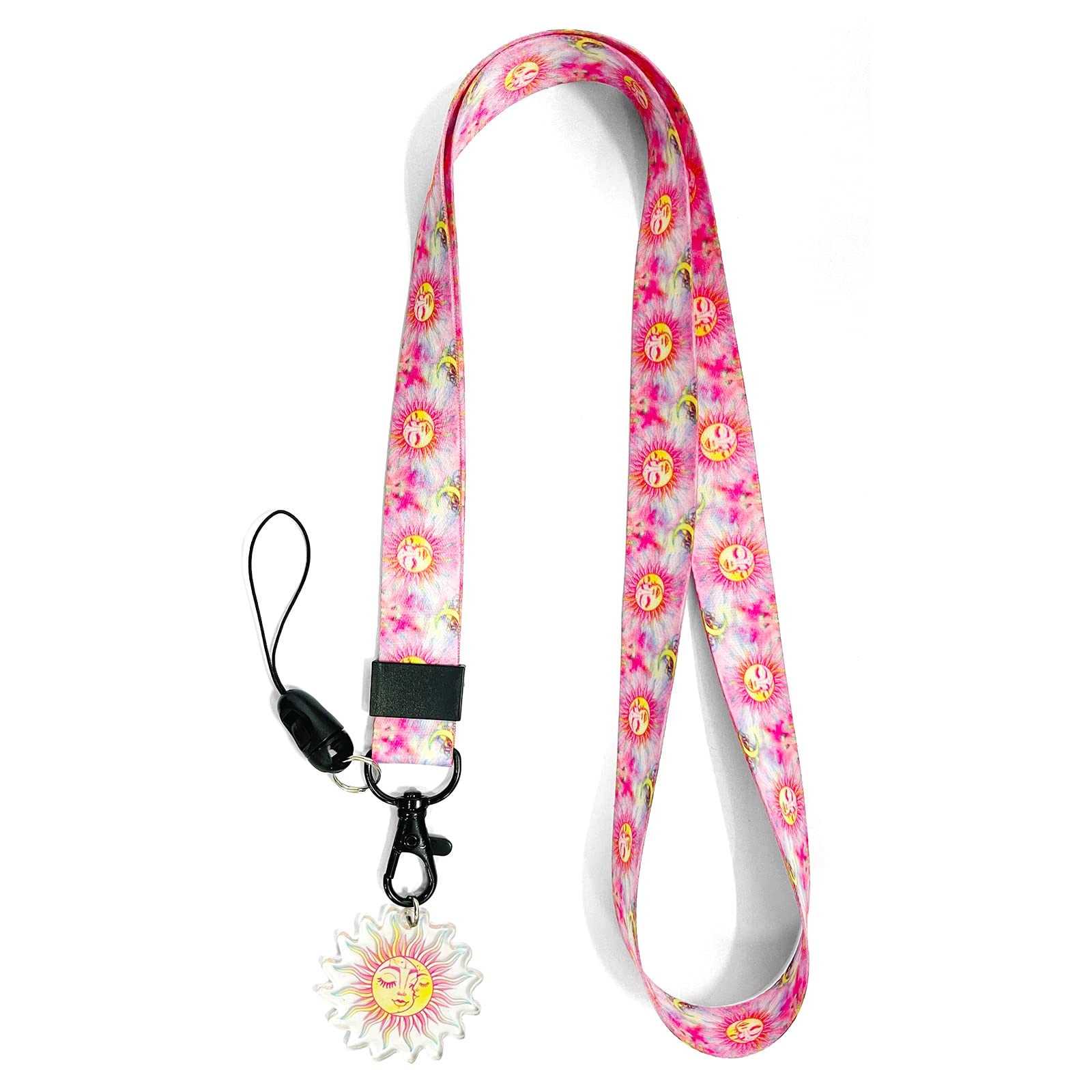 Boho Sun Moon Lanyard - Bohemian Keychain for Women & Men - Office & Festival Use
