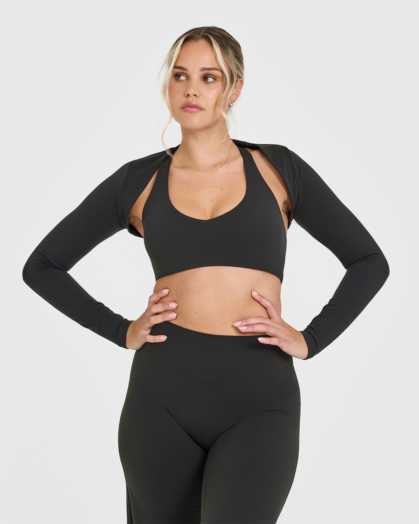SoftMotion™ Long Sleeve Shrug Cardigan - Soft Black Women's Lightweight Cover-Up for Layering, Office Wear & Casual Outfits