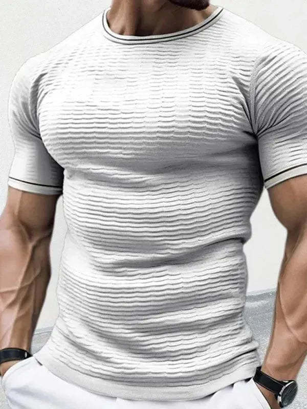 Men's Solid Color Polyester Graphic T-Shirt | Short Sleeve Casual Tee for All Seasons | Perfect for Everyday Wear, Gym & Street Style