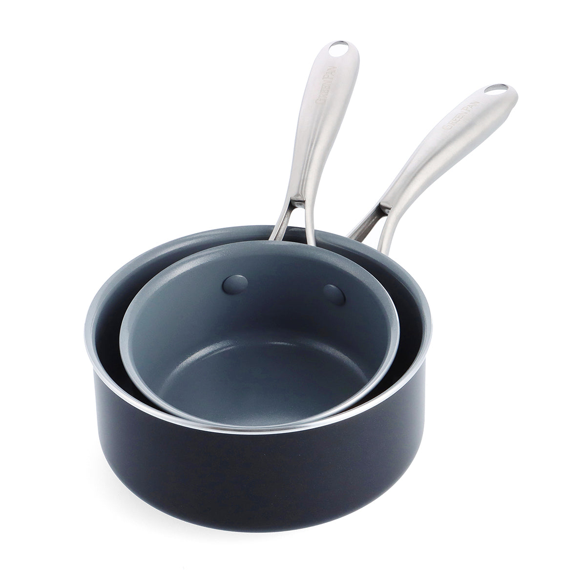 Premium Swift Ceramic Nonstick Saucepan Set - 1 Quart & 2 Quart Pots for Cooking, Boiling & Simmering - Healthy PFOA-Free Cookware for Pasta, Soup & Sauces - Ideal for Home Kitchen & Professional Use