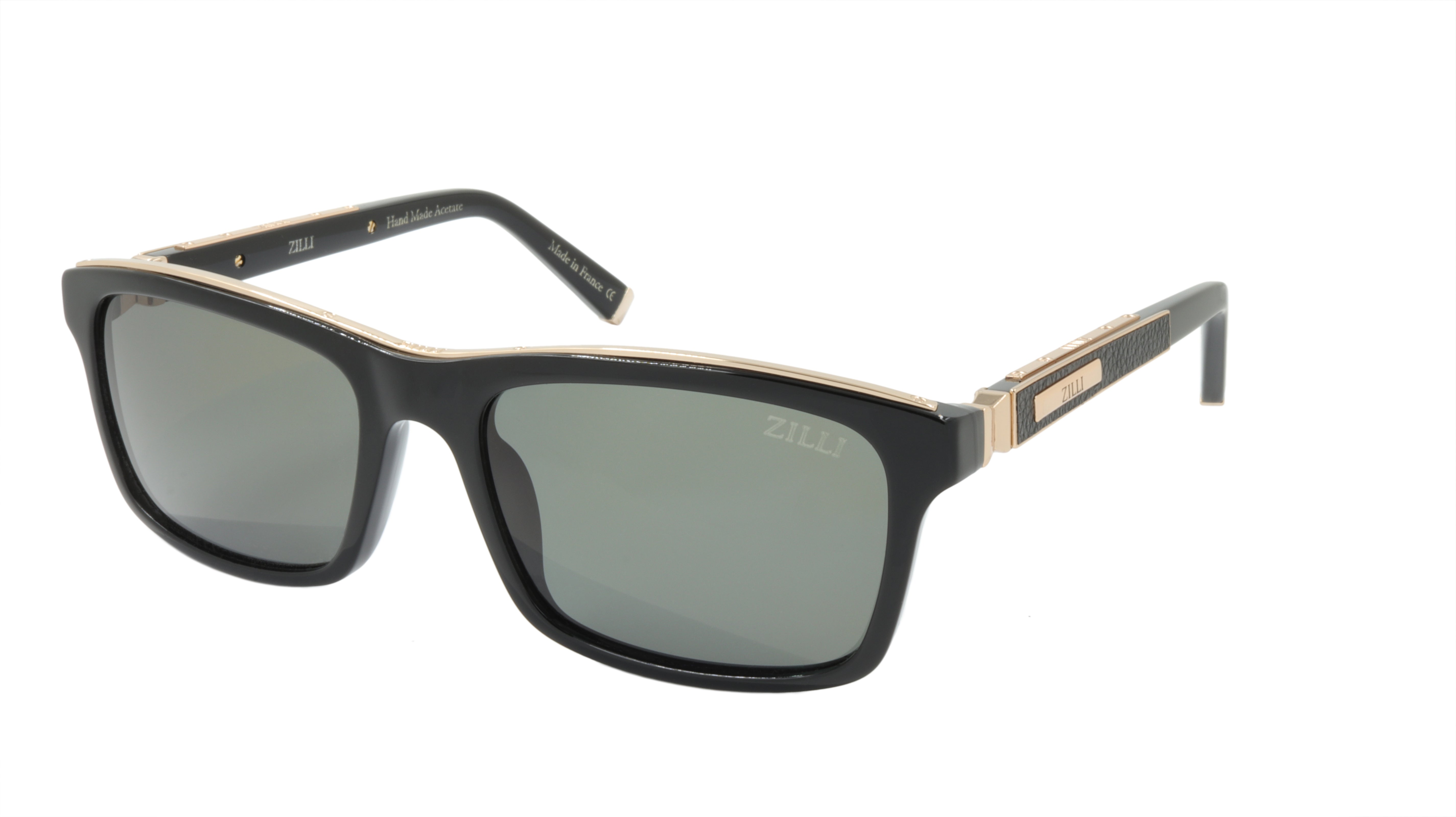 ZILLI Luxury Titanium Acetate Polarized Sunglasses - Handmade in France - Model ZI 65009 C01 - Perfect for Driving, Travel & Fashion Statement