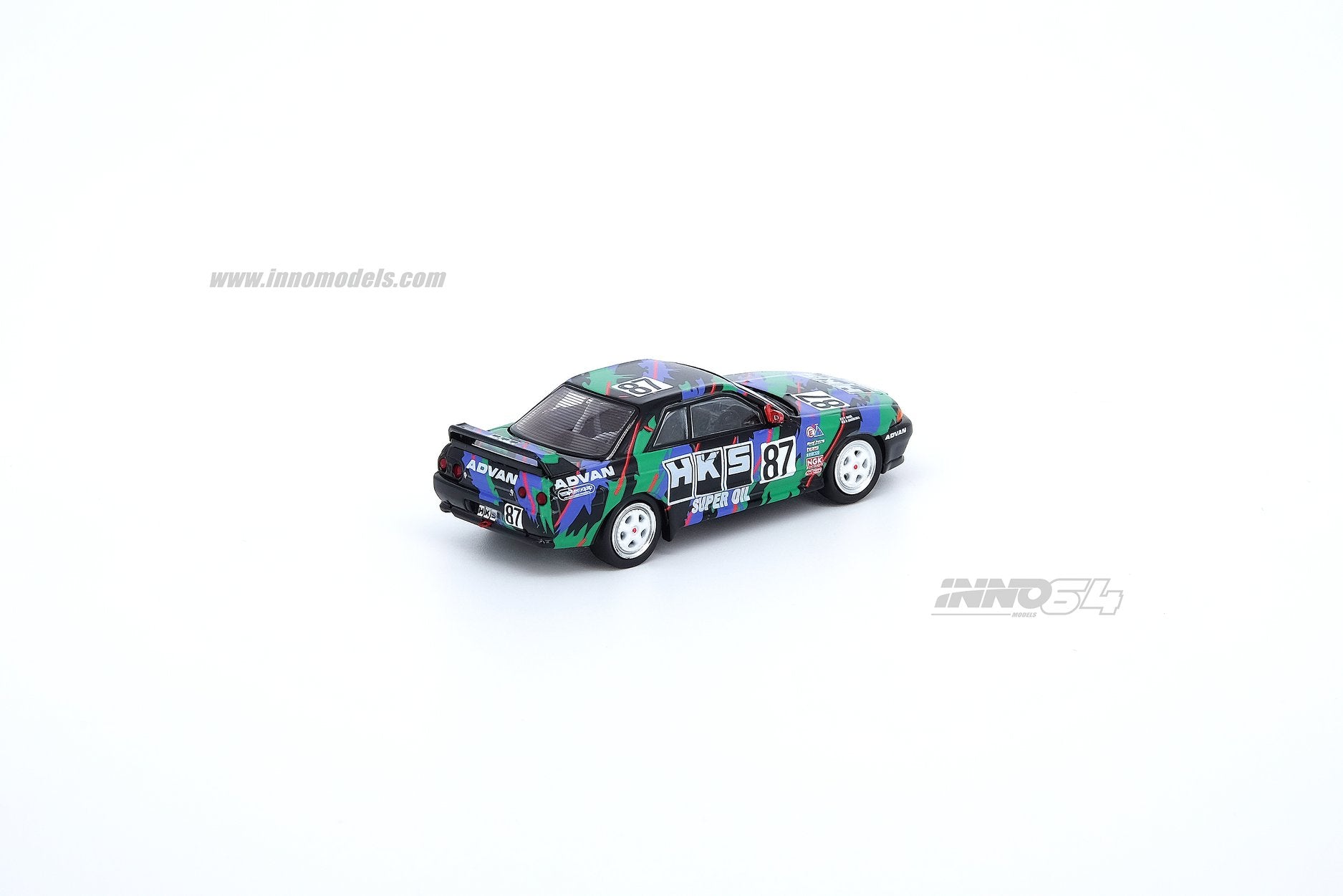 INNO Models 1:64 Scale Nissan Skyline GT-R R32 #87 HKS JTC 1993 Diecast Car - Collectible Miniature Model for Display, Racing Enthusiasts & Gift Giving