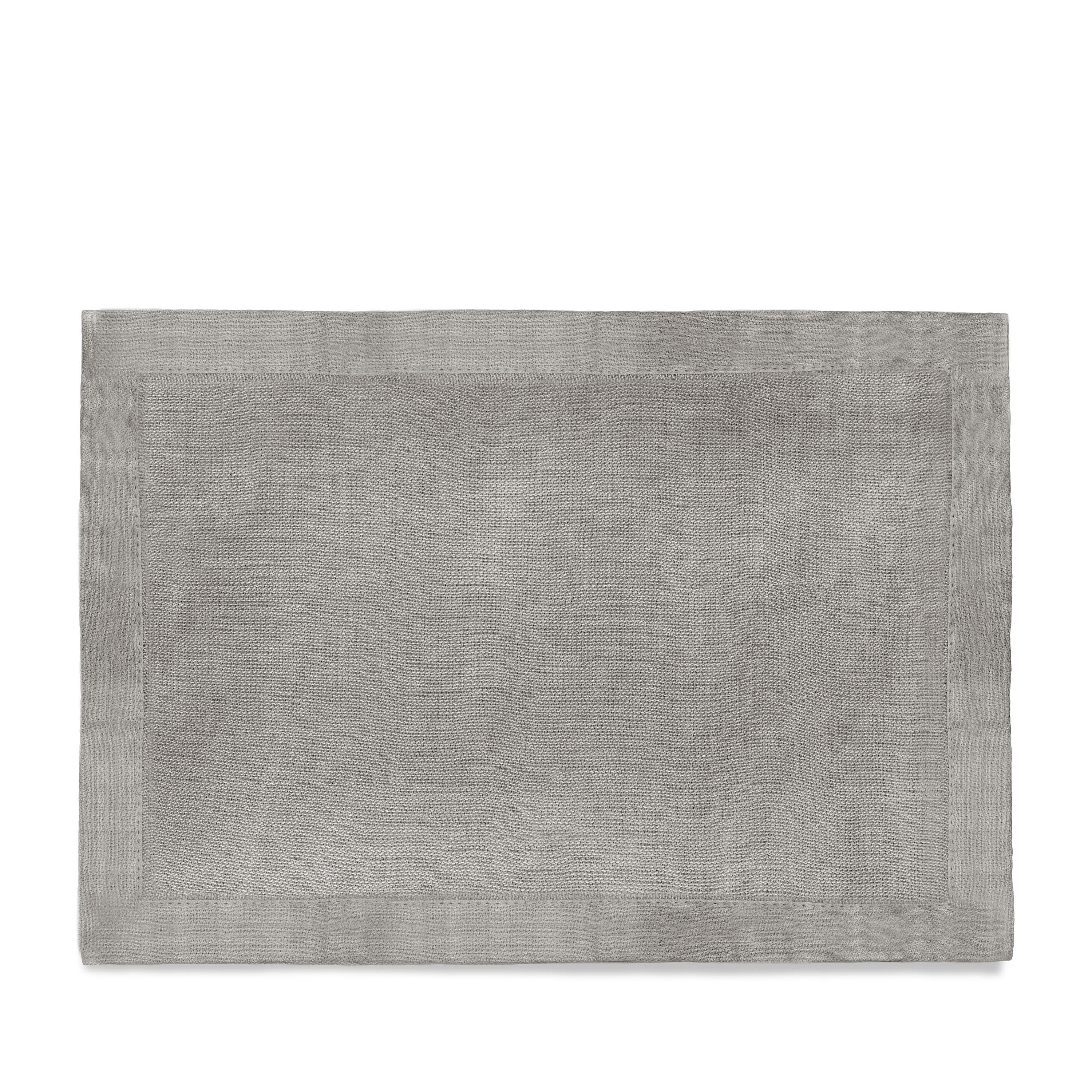 Premium Linen Sateen Placemats Set of 4 - Soft & Durable Grey Table Mats for Dining, Kitchen, or Party Decor - Elegant Table Setting Accessories