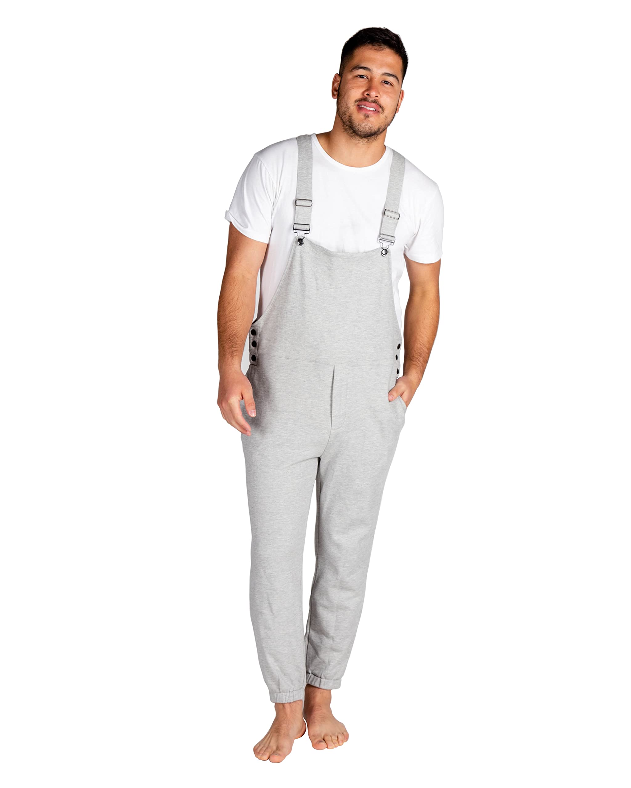 Shinesty Pajamaralls® Men's Fleece Plaid Pajama Overalls Set - Cozy Winter Sleepwear & Lounge Outfit for Men | Perfect for Christmas Gifts, Family Pajama Parties & Cold Weather Comfort
