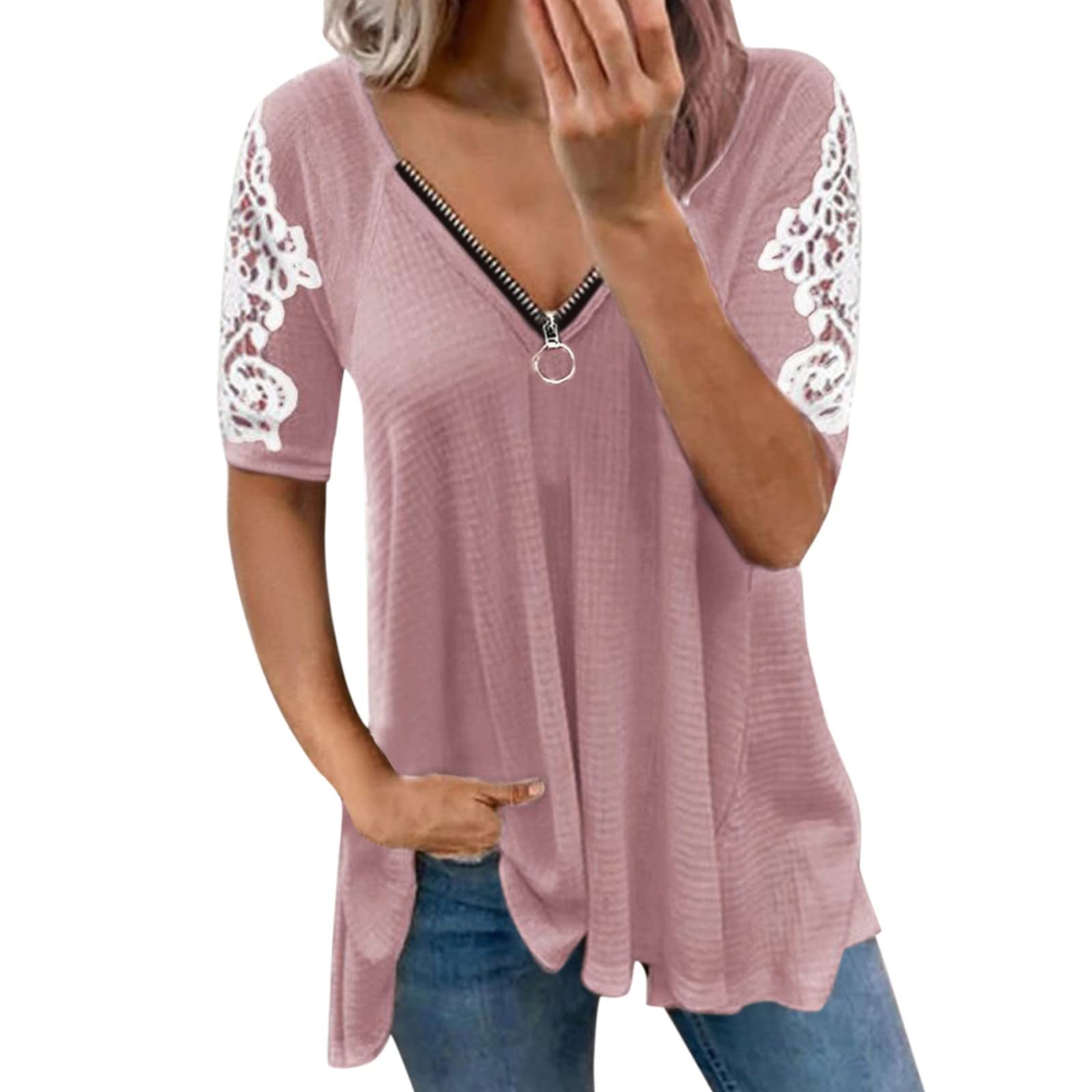 Women's Long Sleeve Blouse Work Shirt - White Hooded T-Shirt Casual Top Small Medium (Z8-Pink) | Office Wear, Weekend Outfits & Spring Layering