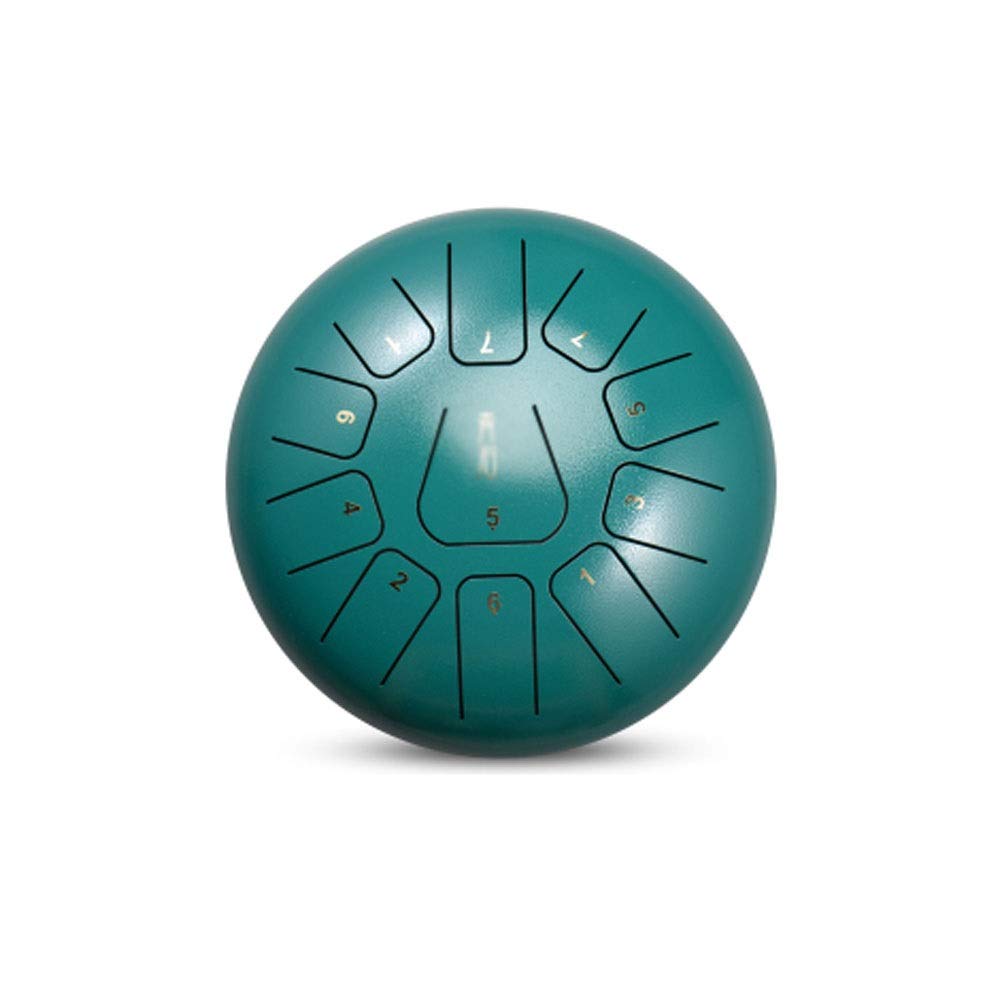 Shuntao 12-Inch 11-Tone Steel Handpan Drum - Professional Hollow Tongue Drum for Adults & Kids, Green - Perfect for Meditation, Music Therapy, Yoga, and Relaxation