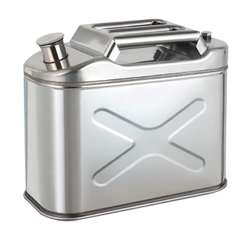 Premium Stainless Steel Gas Can - 10L Portable Anti-Corrosion Petrol & Diesel Fuel Container for Cars, Motorcycles, ATVs - Durable Metal Spare Fuel Tank for Road Trips, Camping & Emergency Preparedness