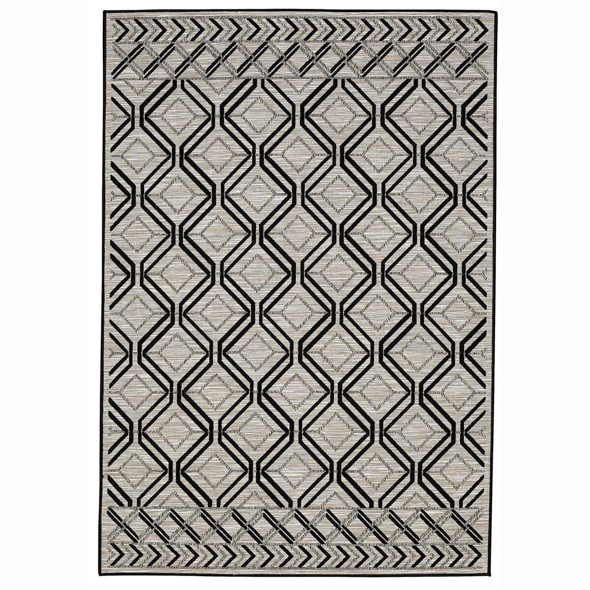 Odessa Black Grey Rug - Soft & Durable Indoor/Outdoor Area Rug - Perfect for Living Room, Bedroom, Patio or Deck