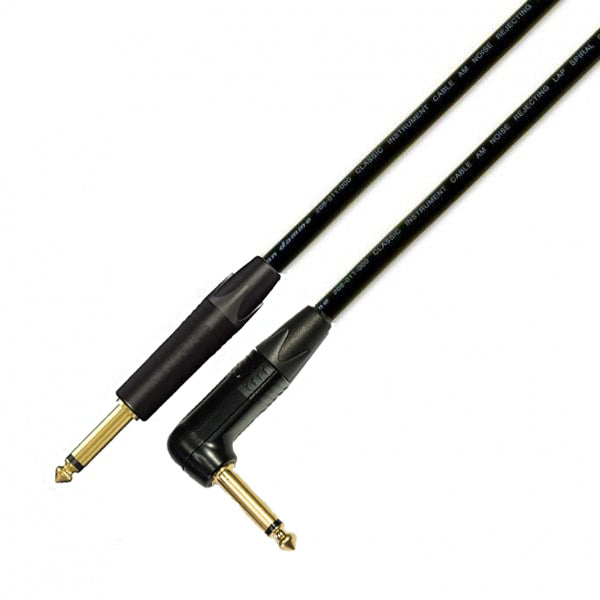 Van Damme Pro Guitar Cable - Gold Plated Right Angle Connector - High-Quality Instrument Cable for Electric Guitar, Bass, and Studio Recording - Perfect for Live Performances and Professional Music Production