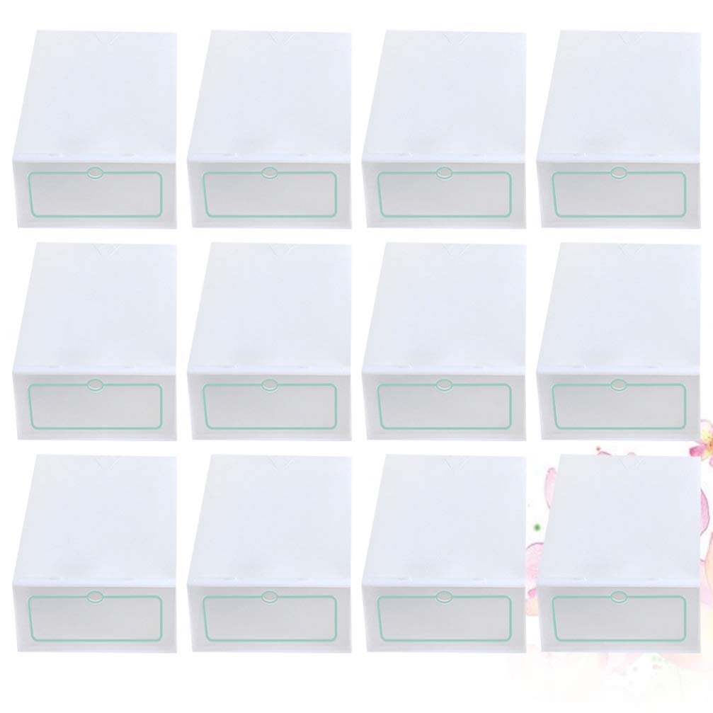 30PCS Stackable Plastic Shoe Boxes Organizers - Clear Storage Drawers for Shoes, Closet, Apartment & Dorm Organization | Space-Saving Shoe Storage Solution for Bedroom, Entryway & Walk-in Closet