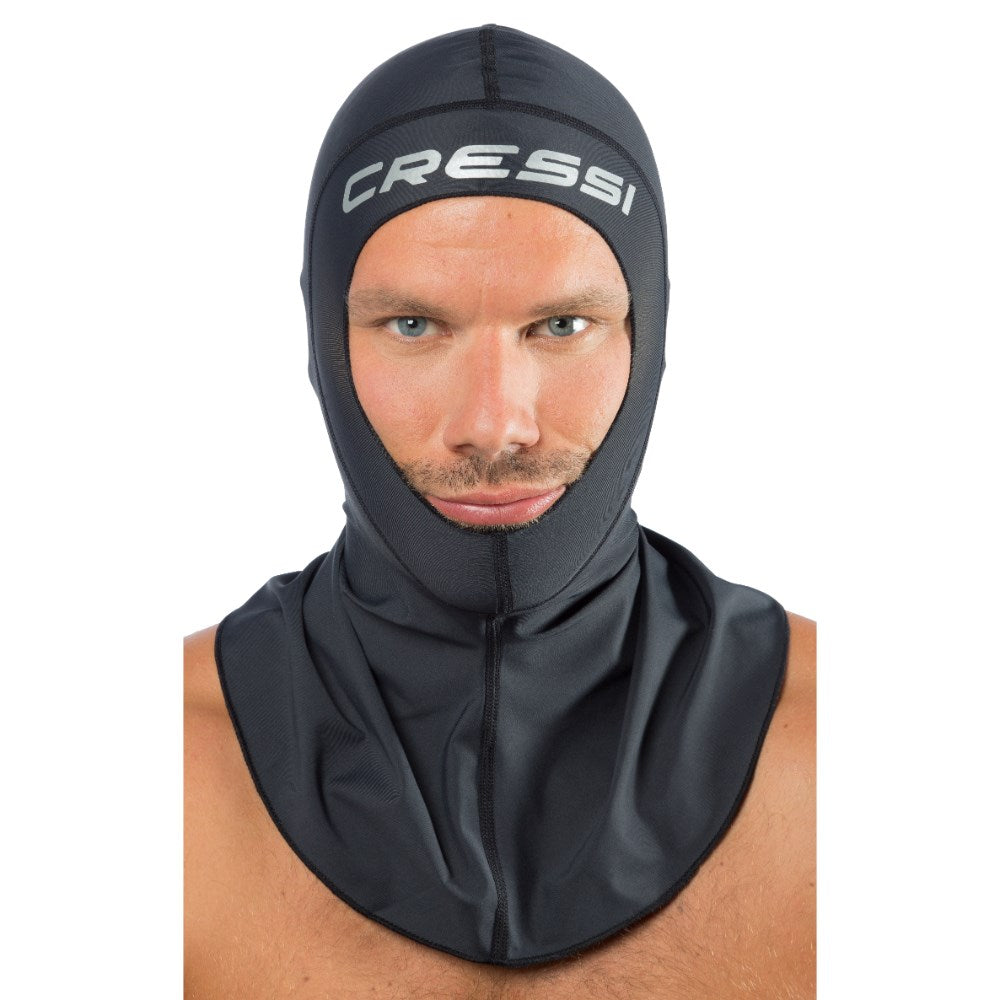Cressi Lycra Dive Hood - 3mm Neoprene Scuba Snorkeling Hood for Men Women - Warm Comfortable Head Cover for Cold Water Diving, Spearfishing & Water Sports