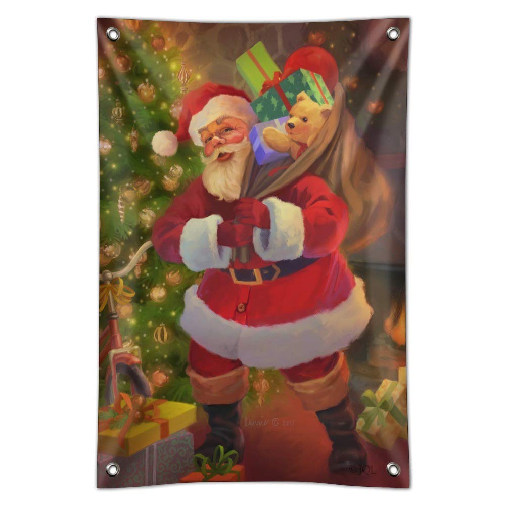Christmas Holiday Santa's Home Visit Sign - Festive Decor for Home, Office & Business - Perfect for Holiday Parties, Gift Exchanges & Seasonal Decorations