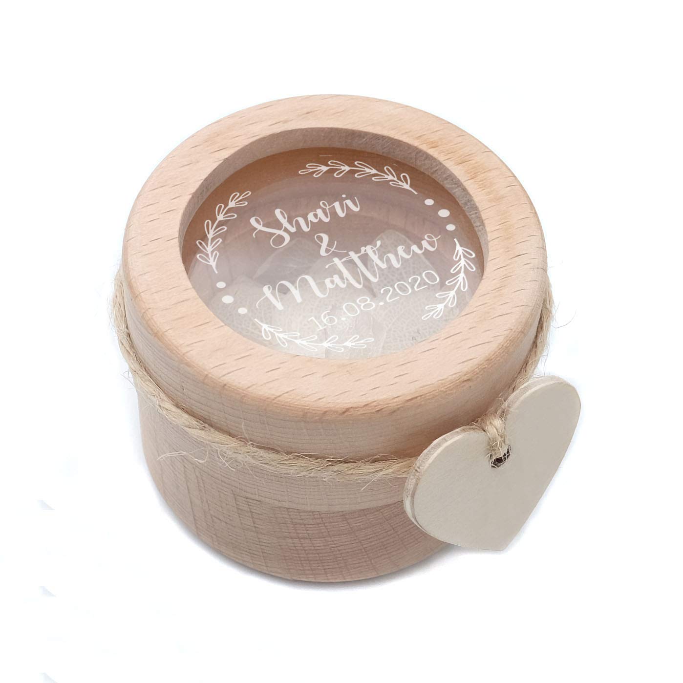 Custom Wooden Wedding Ring Box - Personalized Ring Bearer Gift for Weddings