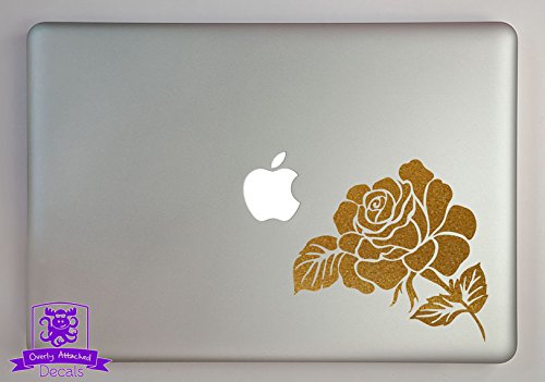 Premium Gold Metallic Rose Vinyl Decal for 15 Inch Laptop - Elegant Laptop Skin Sticker for MacBook, Dell, HP - Perfect for Office, School & Personal Style Upgrade