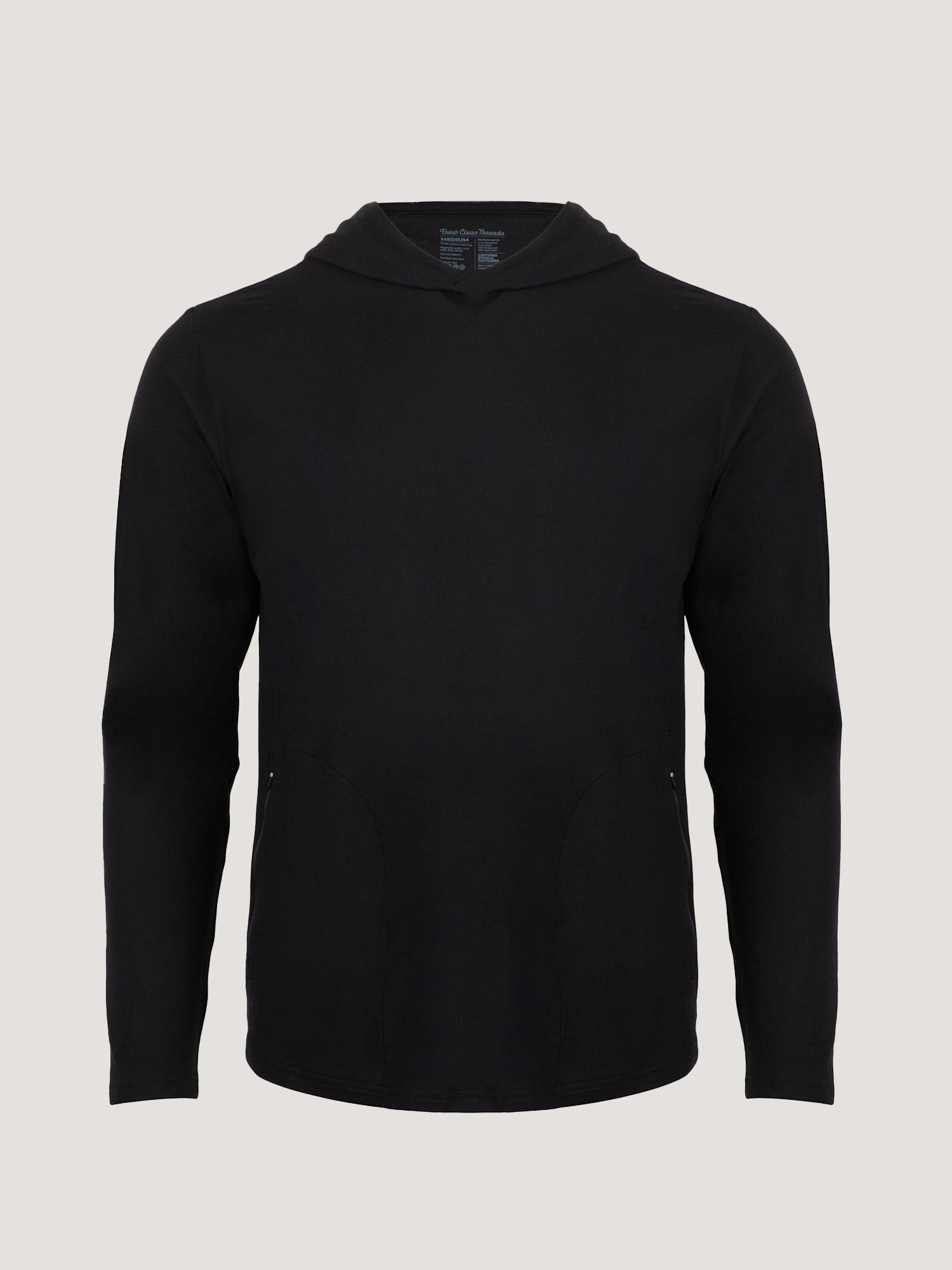 Black Tech Pullover Hoodie for Men & Women - Lightweight, Breathable & Comfortable - Perfect for Gym, Running & Casual Wear
