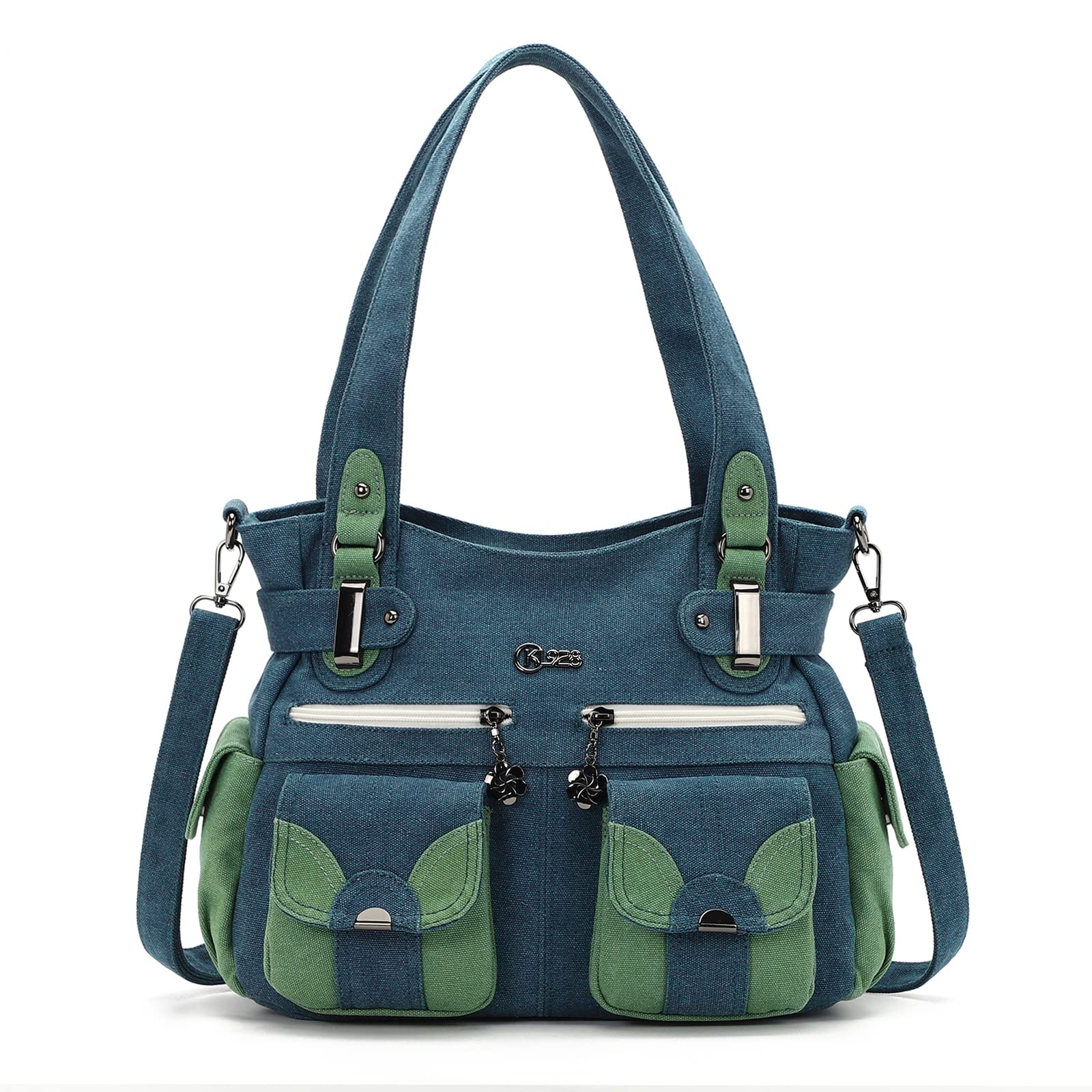 Stylish Large Canvas Hobo Shoulder Bag for Women - Multi-Pocket Crossbody Purse & Fashionable Satchel Tote - Perfect for Work, Travel and Everyday Use