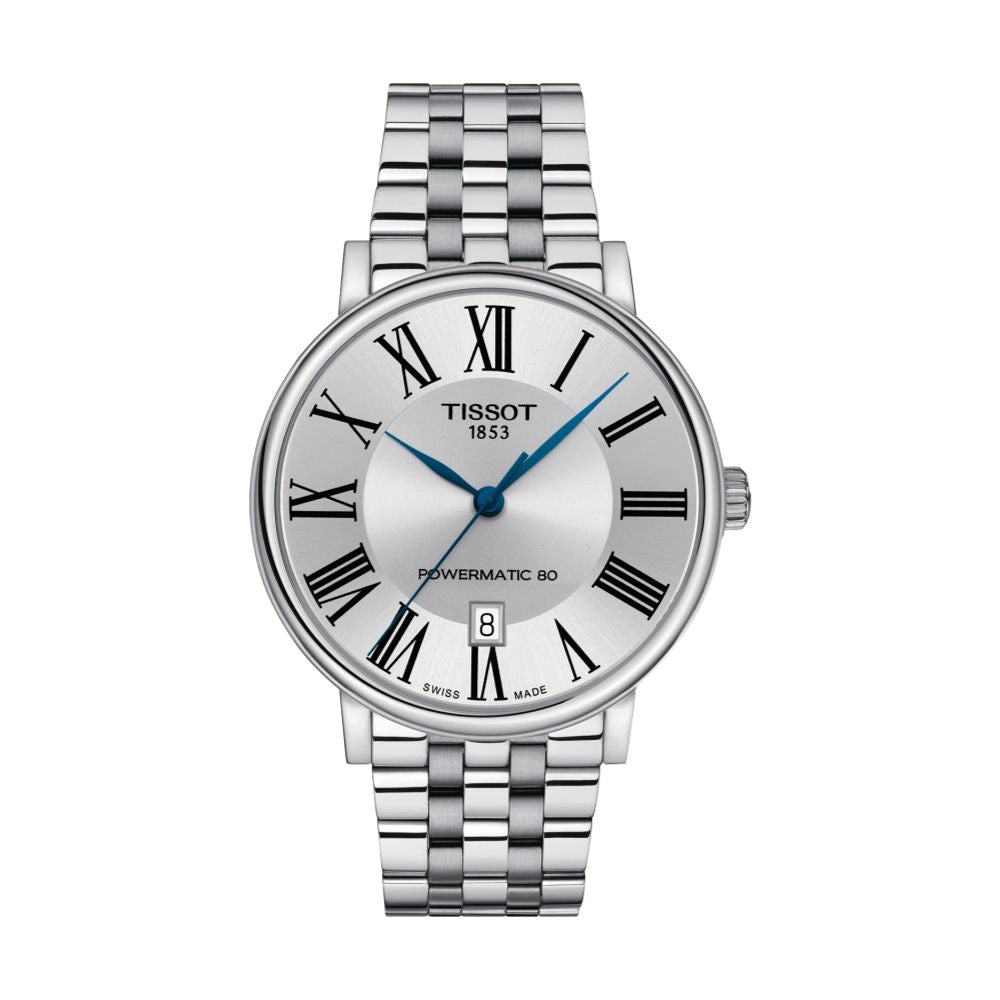 Carson Premium Powermatic 80 Automatic Watch - Silver Dial with Roman Numerals - Perfect for Business, Formal Events & Luxury Gift Giving