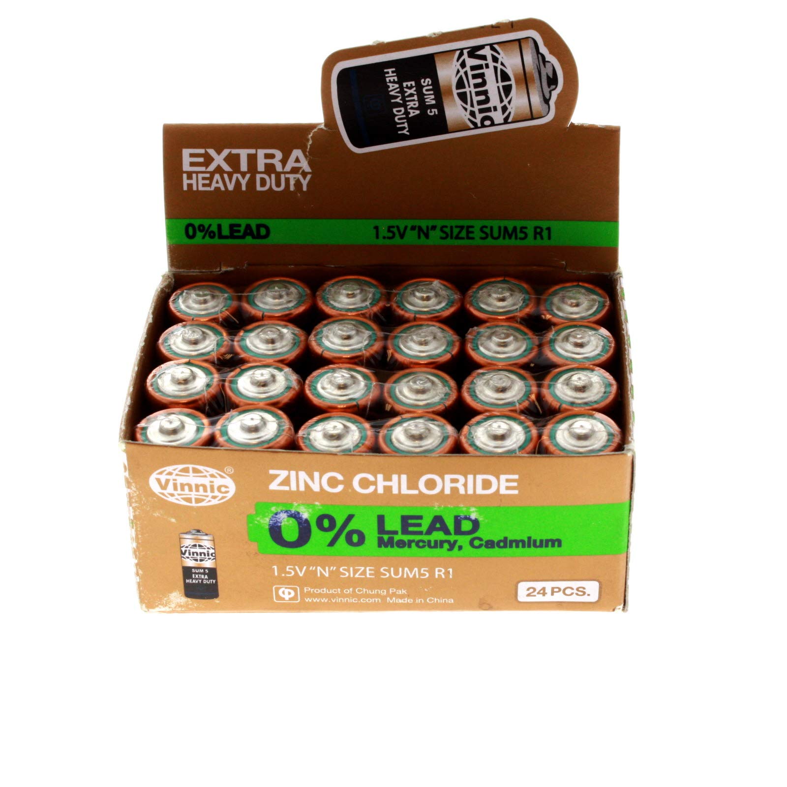 24-Pack VINNIC ER1NMSG N Size Extra Heavy Duty Batteries - Long-Lasting Power for 4001, 810, 910A, A910 Devices - Ideal for Medical Equipment, Security Systems & Industrial Tools