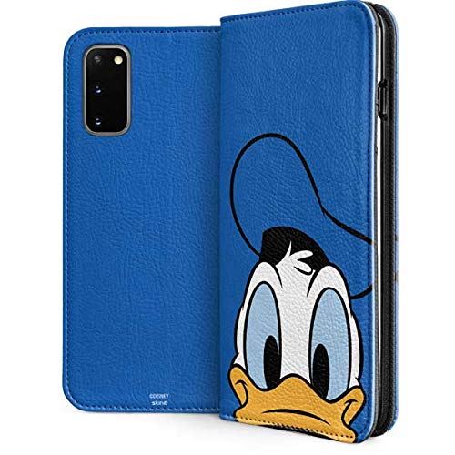 Skinit Faux-Leather Wallet Phone Case for Samsung Galaxy S20 - Officially Licensed Disney Donald Duck Design - Slim Protective Cover with Card Holder | Perfect for Work, Travel & Everyday Use