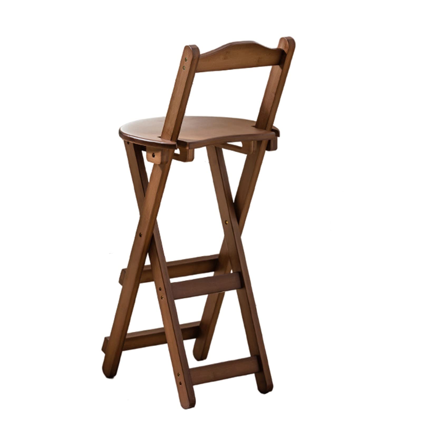 WangSiwe 18/24/30 Inch Foldable Wooden Bar Stool with Backrest - Adjustable Height Kitchen Counter Stool for Home, Dining Room & Bar - Space-Saving Design (75cm/30in) - Perfect for Small Spaces, Breakfast Nooks & Entertaining Guests