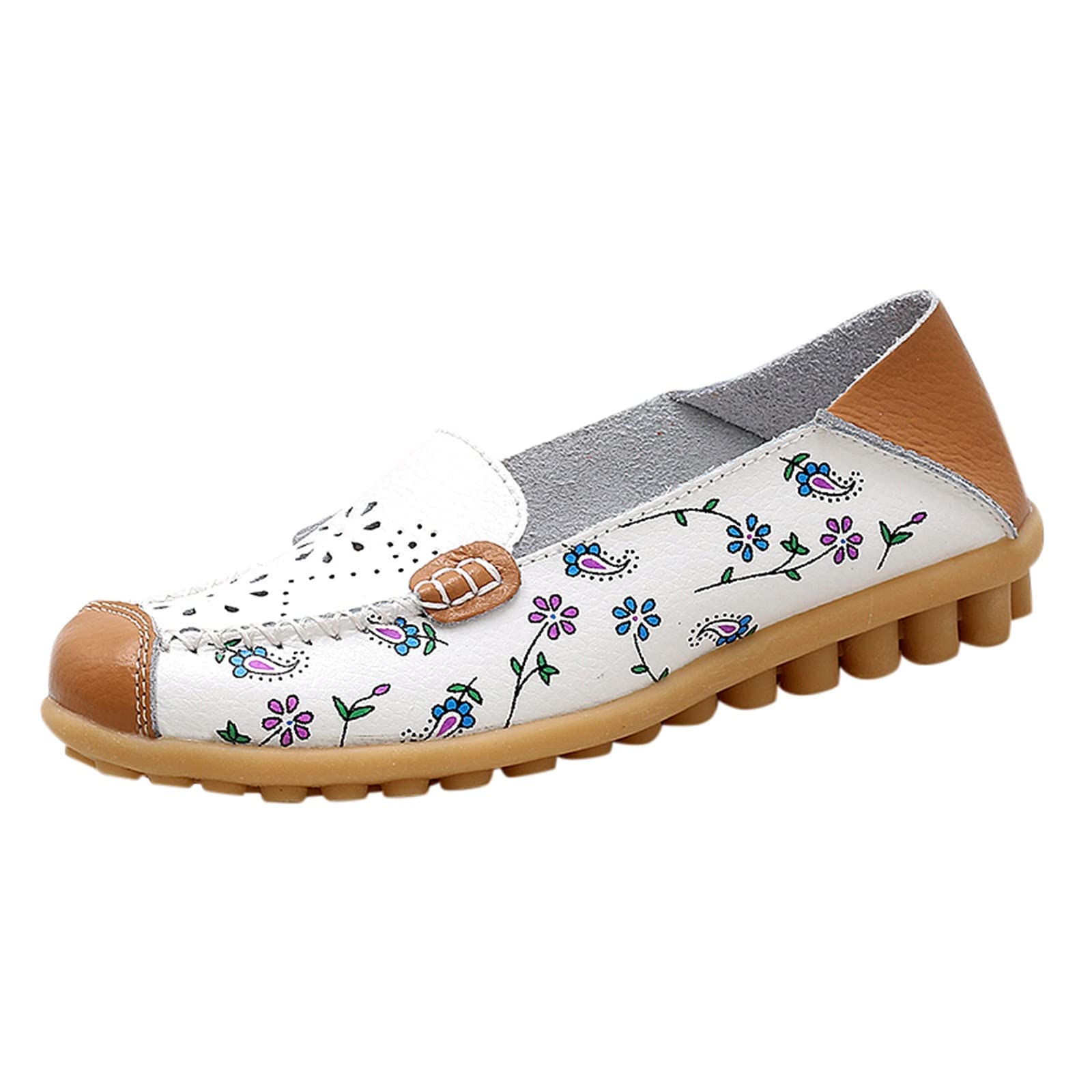 PATOPO Women's Fashion Sneakers - Breathable Mesh Flat Shoes for Women | Low Cut White Casual Sneakers | Perfect for Work, Walking & Daily Wear