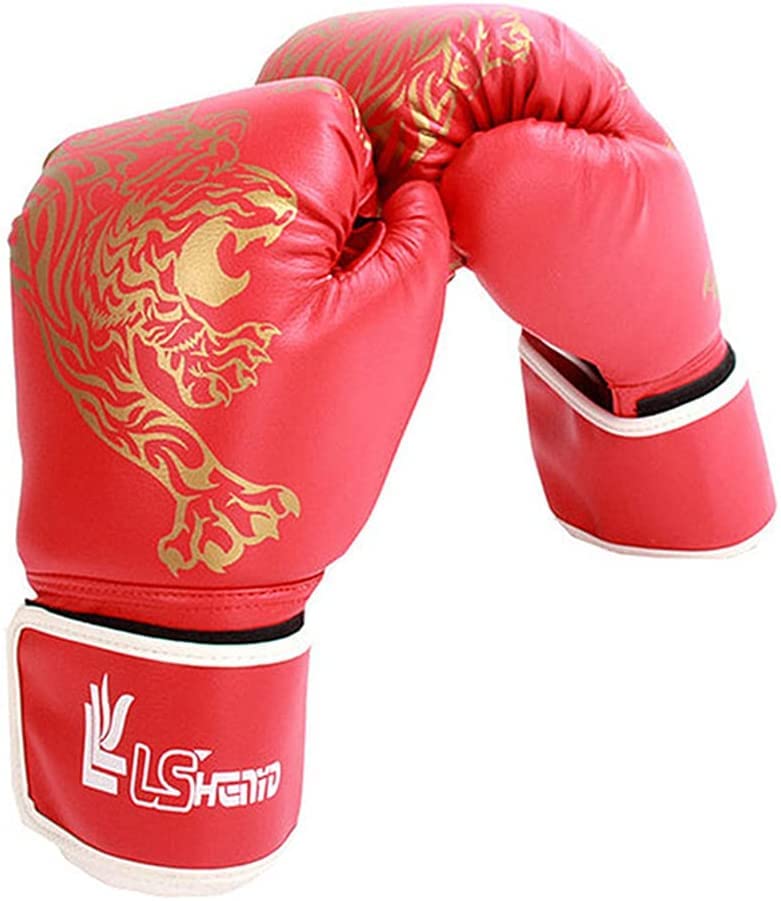 Best Boxing Gloves for MMA, Kickboxing & Training - Breathable Combat Gloves for Adults & Kids - Perfect for Sandbag Workouts, Sparring & Fitness (Red)