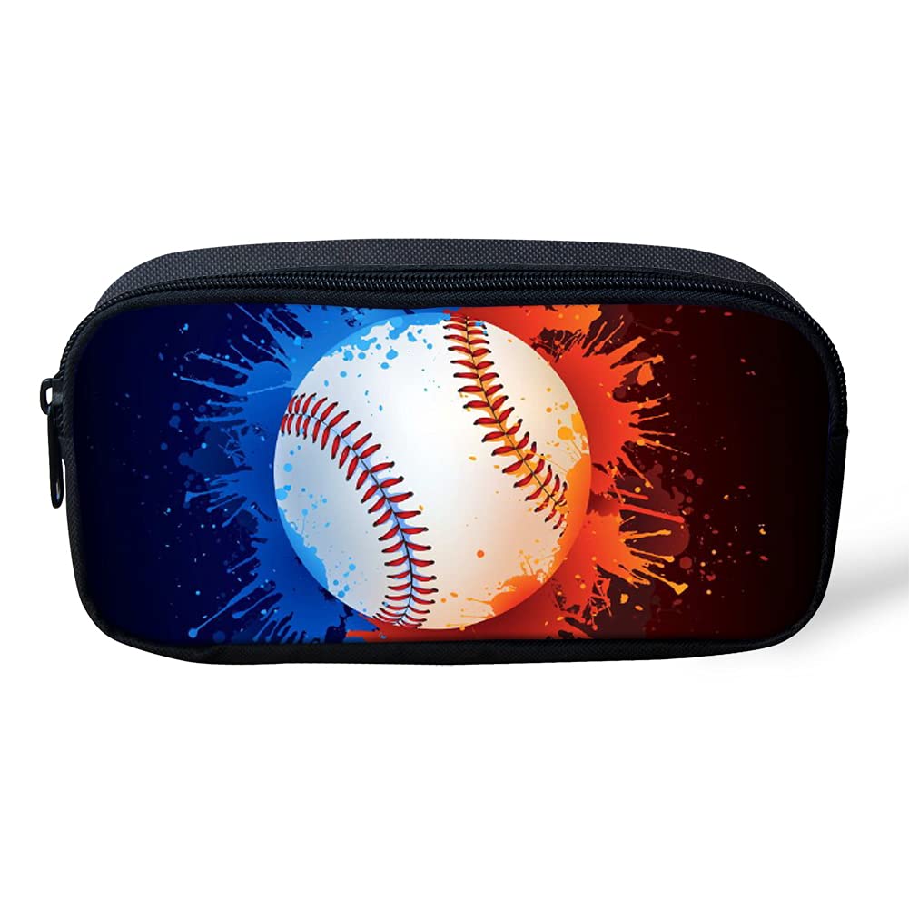 Baseball Printed Pencil Case for Kids - Durable Pencil Pouch Holder Bag for Boys & Girls - Perfect Back to School Supplies & Gift (Great for Classroom, Art Class & Homework Organization)