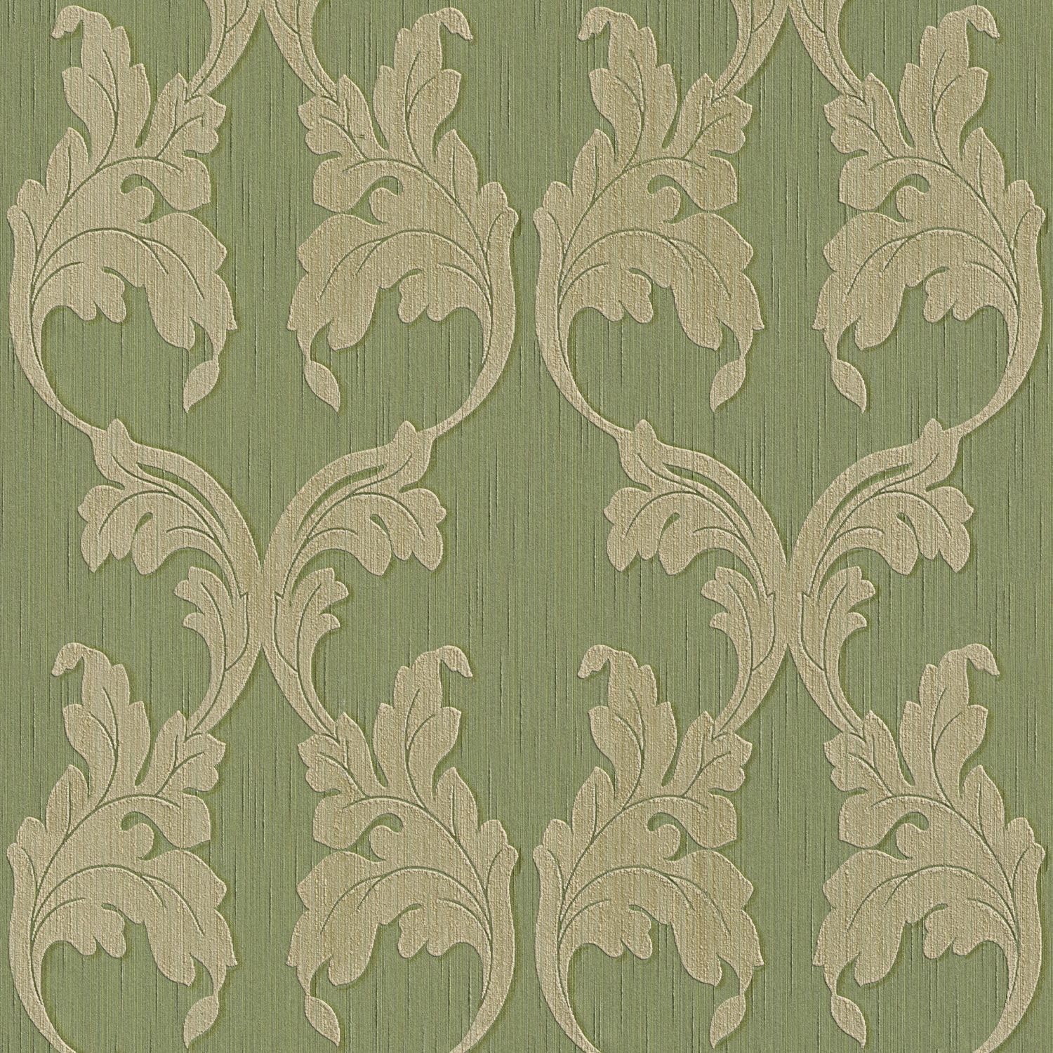 Textured Fabric Look Wallpaper - Matt Green Home Decor | 5.33 m² (57 ft²) Self-Adhesive Wall Covering for Living Room, Bedroom & Office