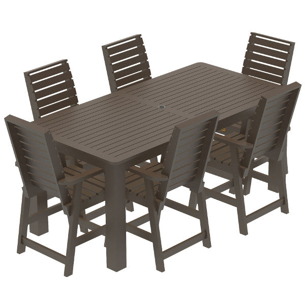Glennville 7-Piece Counter Height Dining Set - Modern Kitchen & Breakfast Nook Table with Chairs for Small Spaces