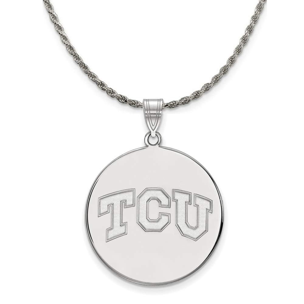TCU Disc Pendant Necklace - Silver Black Bow Texas Christian University Jewelry for Women | Perfect for Game Day, Graduation Gifts & School Spirit Accessories
