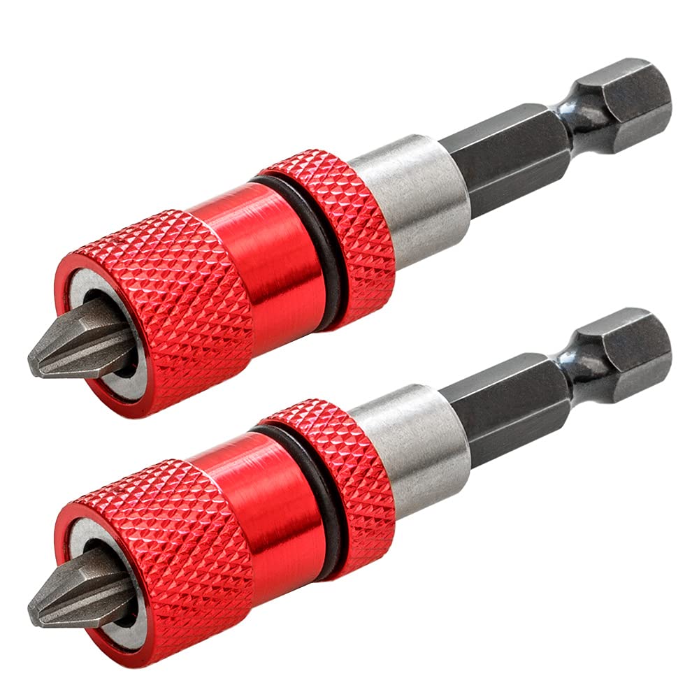 Saipor 2-Pack Magnetic Screwdriver Bit Holder - Adjustable Depth, 1/4