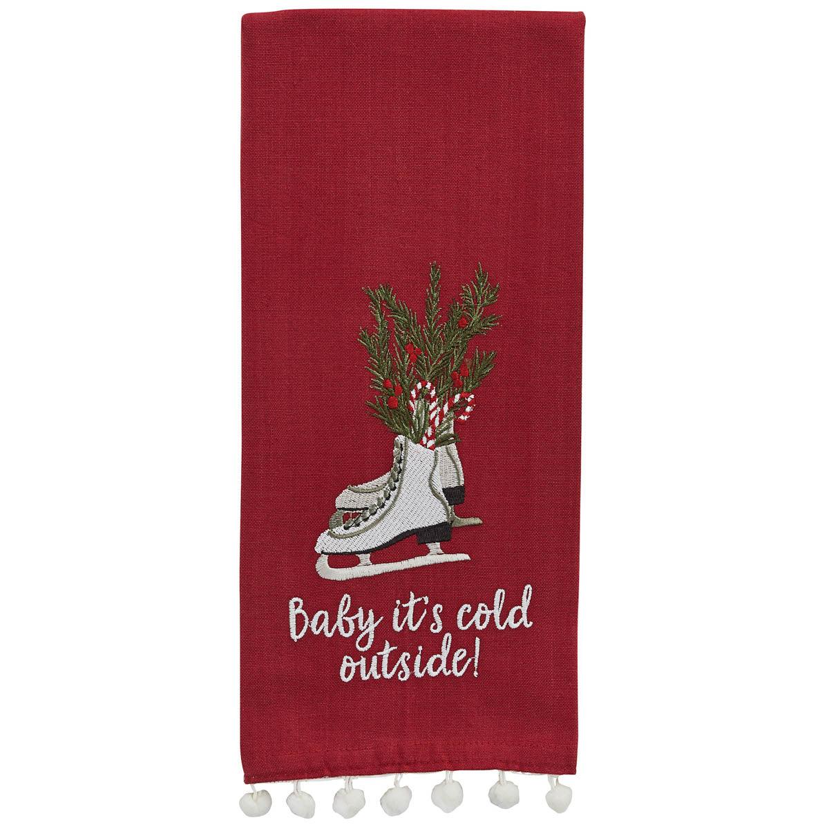 Baby It's Cold Dishtowel Set of 2 - Cute Kitchen Towels for Holiday Decor & Dish Drying - Perfect for Christmas Gifts & Cozy Home Decor