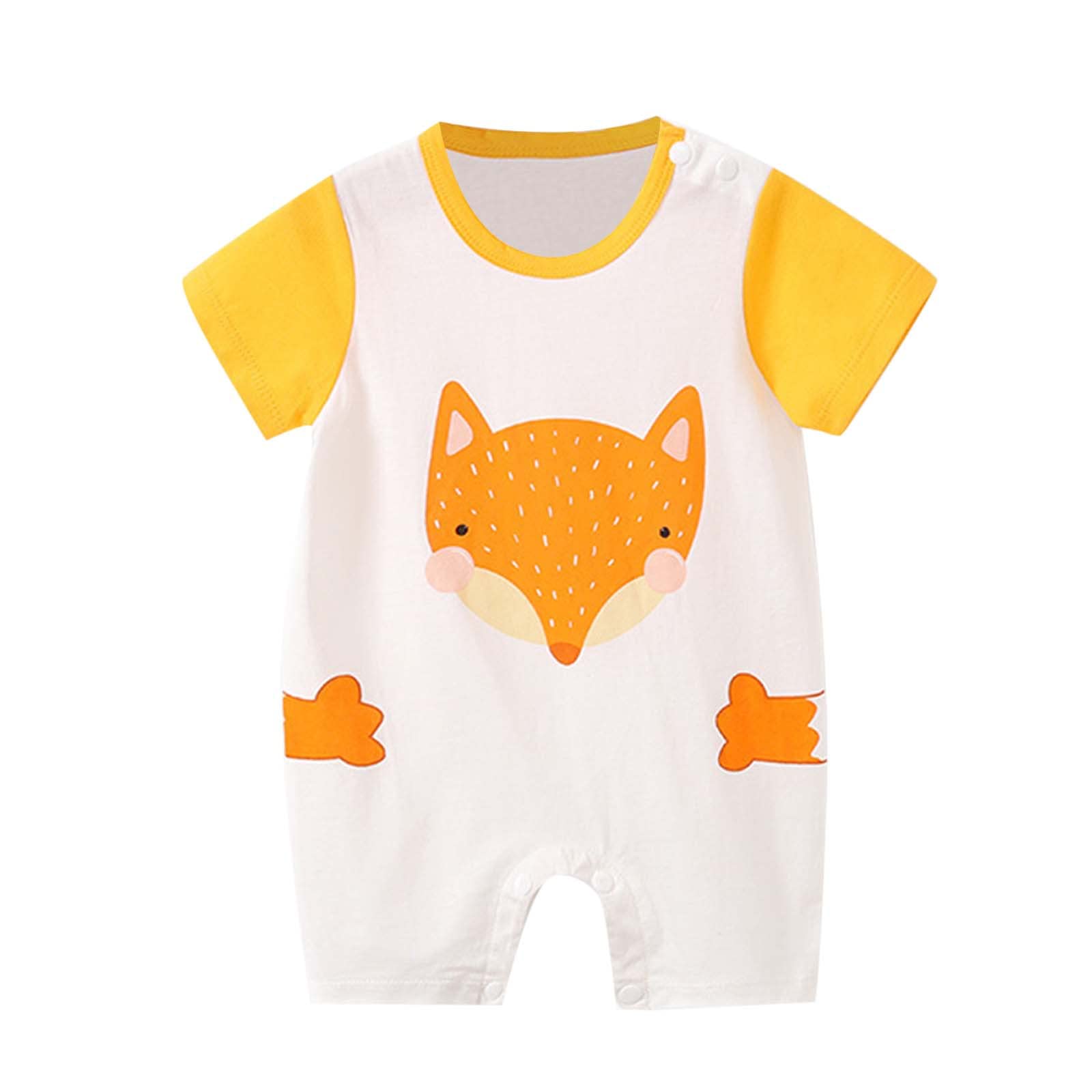 **Halloween Baby Romper for Newborn & Infant Girls - Cute Print Short Sleeve Jumpsuit for Summer - Perfect for Halloween Costume, Photo Shoots & Playtime**