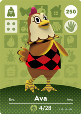 Ava Animal Crossing Amiibo Card - Series 3 - Official Nintendo Character Trading Card for Switch & New Horizons - Collect, Trade & Play in Animal Crossing Games