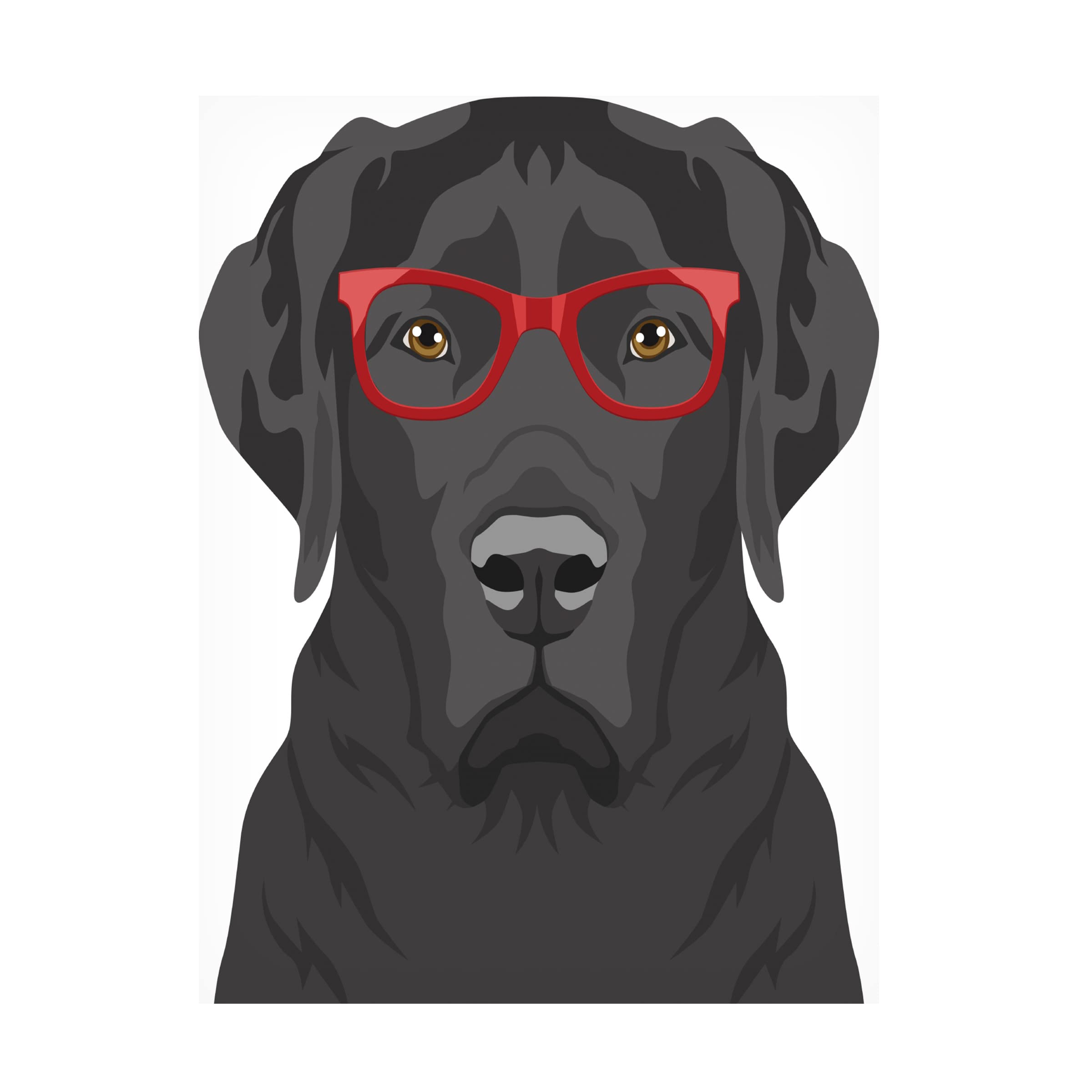 Labrador Retriever Wearing Hipster Glasses Canvas Art Print - Funny Dog Wall Decor for Living Room, Office & Pet Lovers - Premium Trademark Fine Art by Furbaby Affiliates
