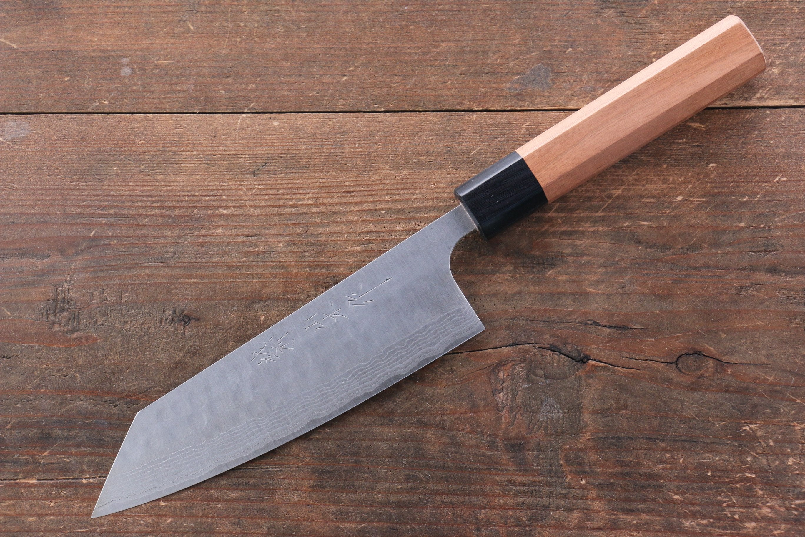 Nao Yamamoto SRS13 Black Damascus Bunka Knife 165mm - High Carbon Steel Blade with Cherry Blossom Pattern - Perfect for Sushi, Vegetables & Precision Kitchen Tasks