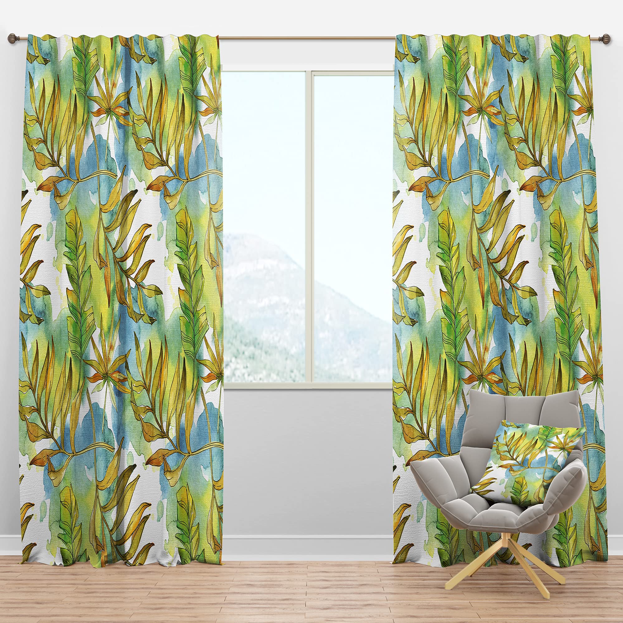 DesignQ Blackout Curtains - Mid-Century Modern Thermal Insulated Single Panel (52x95 inches) for Bedroom & Living Room - Noise Reducing & Energy Saving Window Drapes for Better Sleep & Temperature Control