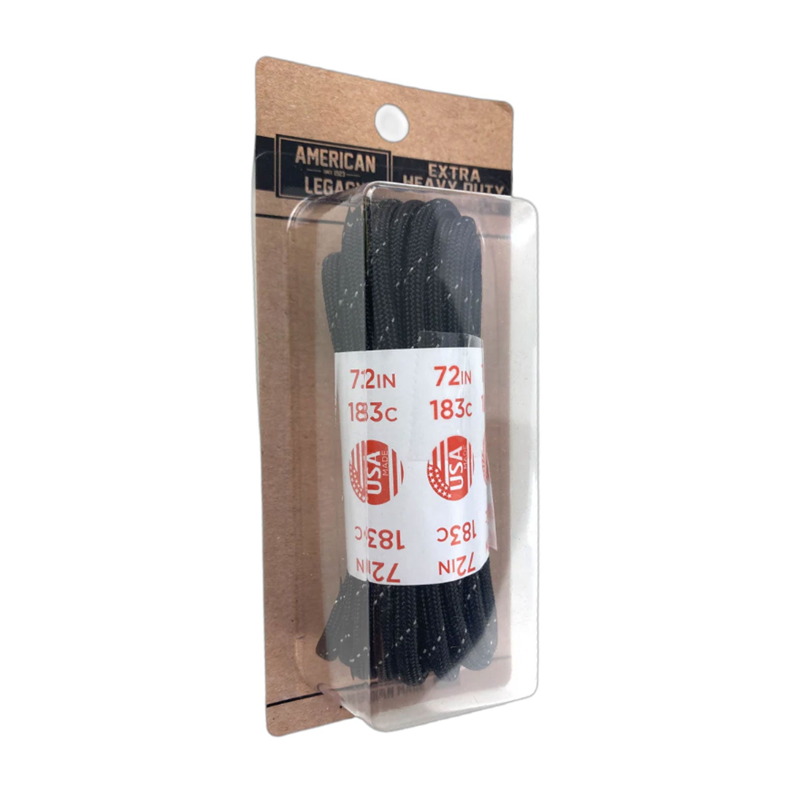 American Legacy Ultra 550 Paracord Boot Lace - Black Reflective Military-Grade Shoelaces for Hiking, Tactical & Outdoor Activities