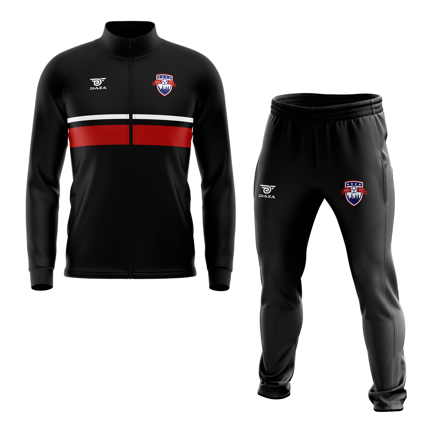Manhattan Kickers Tracksuit Away Jacket for Men - Lightweight Running Windbreaker with Zipper Pockets - Perfect for Soccer Training, Jogging & Outdoor Sports