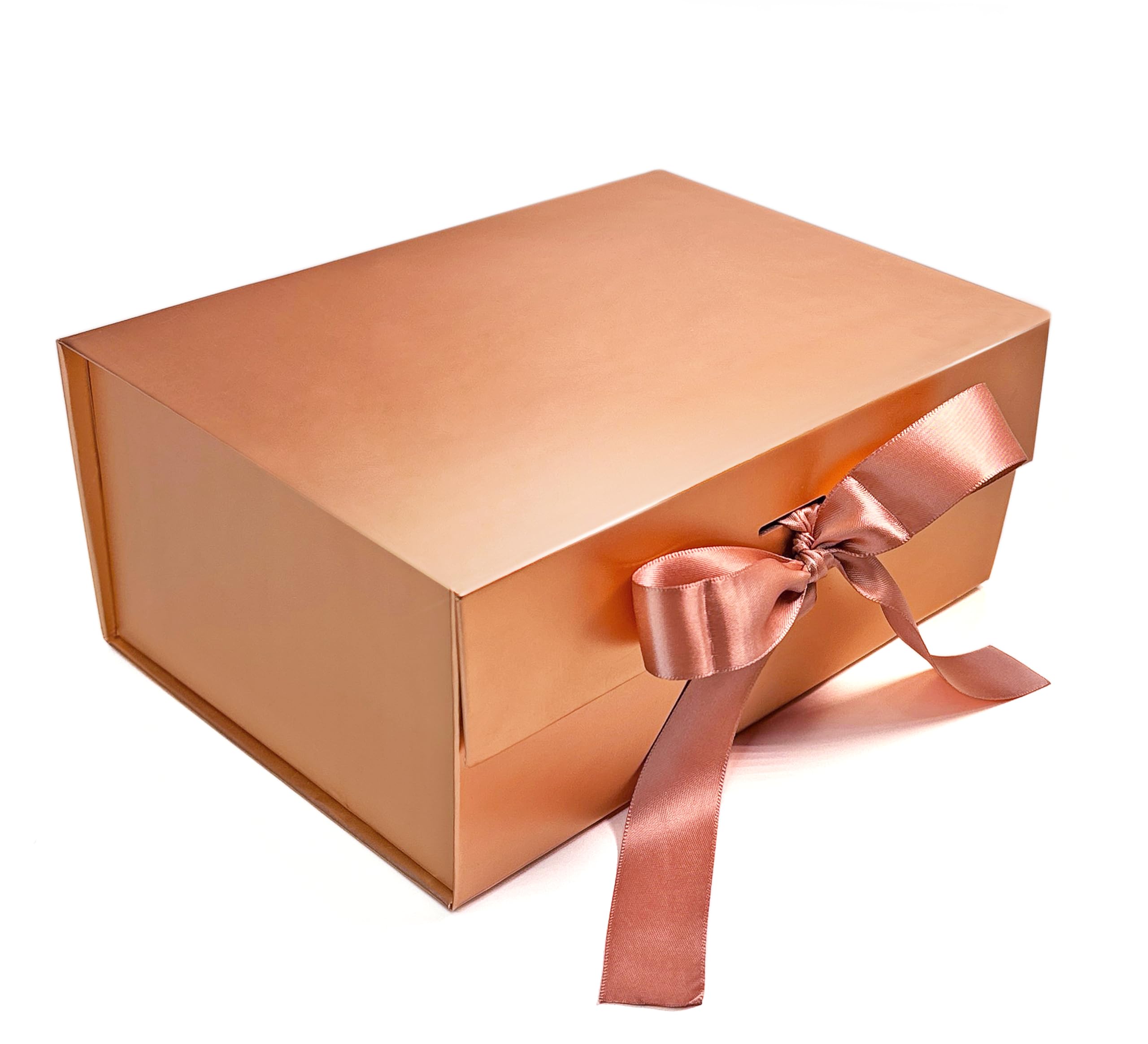 Luxury Rose Gold Gift Box for Valentine's Day - Queen Victoria Style Reusable Empty Packaging Box (23x16x10cm) with Ribbon, Holds up to 5kg - Perfect for Jewelry, Cosmetics & Premium Gifts