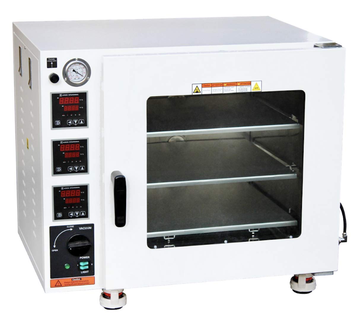 ECO Series 150C Vacuum Oven - 3.2 Cu Ft Capacity with 3 Heated Shelves & LED Lights, 110V for Lab & Industrial Use - 1 Year Warranty | Perfect for Drying, Curing & Heat Treatment Applications