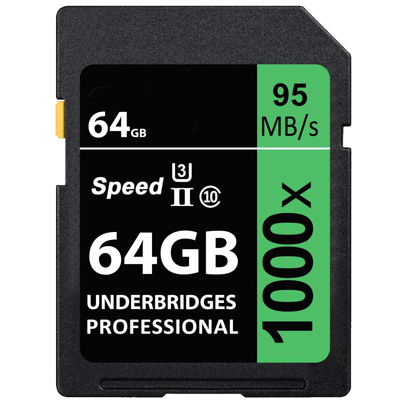 UNDERBRIDGES 64GB Class 10 SD Memory Card - 633x Speed, 95MB/s Transfer - Compatible with DSLR Cameras, Digital Camcorders & Computers - Perfect for Photography, Videography & Data Storage