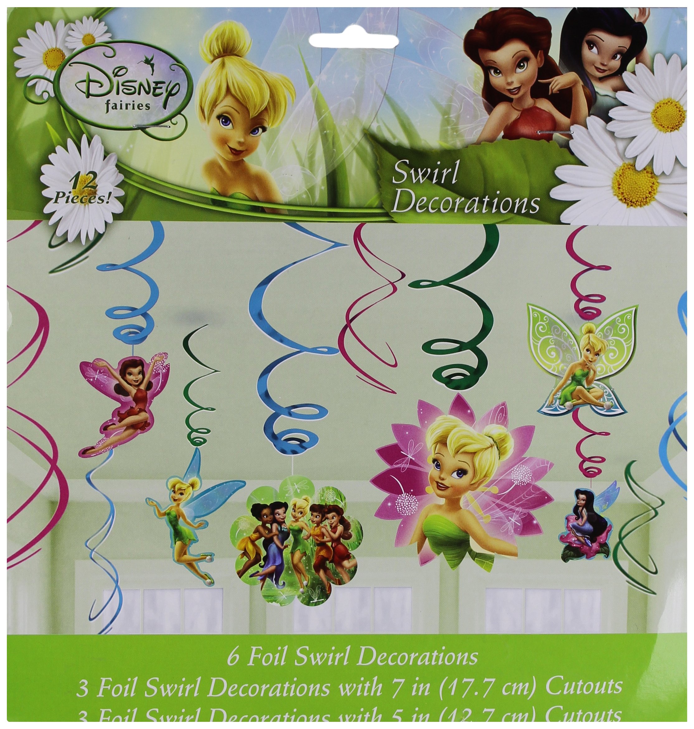 Tinker Bell & Fairies Swirl Decorations - 12ct Fairy Party Decorations for Birthday, Baby Shower & Disney Themed Events